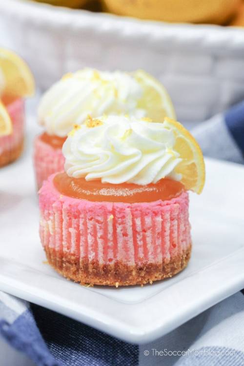 Pink Lemonade Mini Cheesecake Bites
