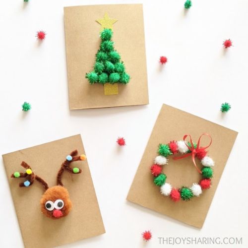Pom Pom Christmas DIY Cards