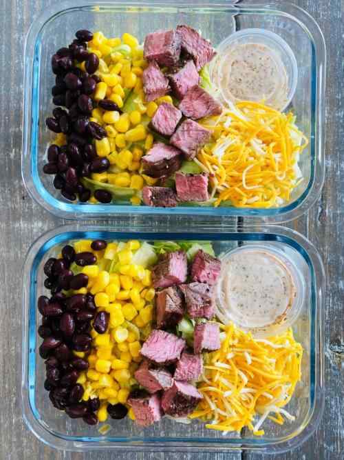 Southwest Steak Meal Prep Salads