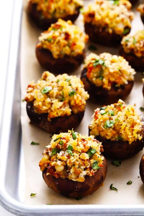 Stuffed Mushrooms With Goat Cheese And Sun-Dried Tomatoes