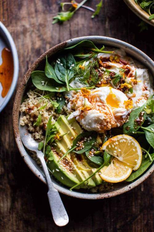 Turkish Egg and Quinoa Breakfast Bowl